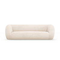 SOFA Essen aus Boucle beige 3 Sitzplätze - Beige, Textil (95/86/230cm) - Cosmopolitan Design