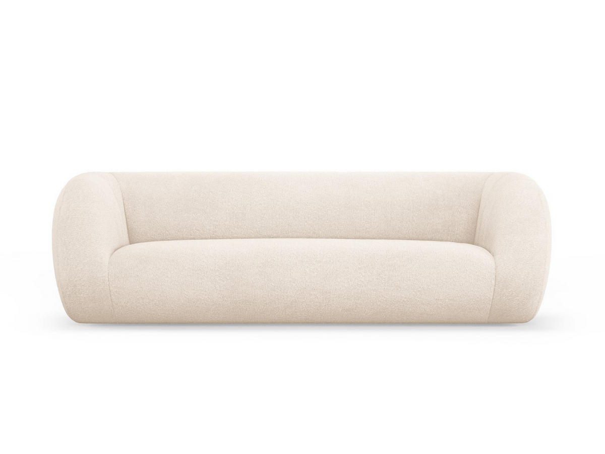 SOFA Essen aus Boucle beige 3 Sitzplätze - Beige, Textil (95/86/230cm) - Cosmopolitan Design