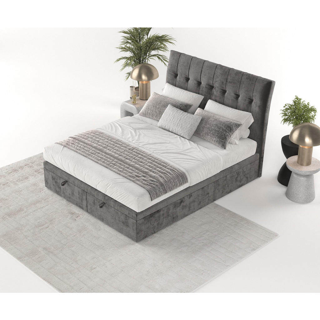 Thumbnail - AltaBeds Polsterbett, Graphit, Textil, Buche, Kiefer, 180x200 cm, Oeko-Tex® Standard 100, Handmade in Europe, Schlafzimm...