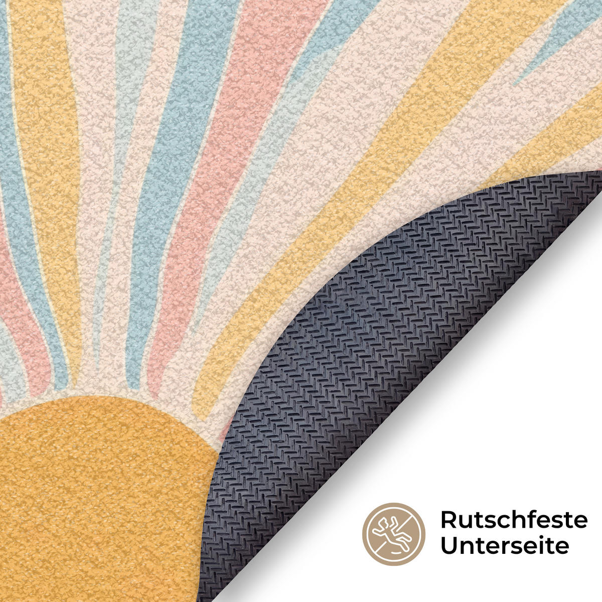 FUSSMATTE Illustration - Sonne - Pastellfarben Sauberlaufmatte 120x120 cm - Hellrosa, Kunststoff (120/120cm) - MuchoWow