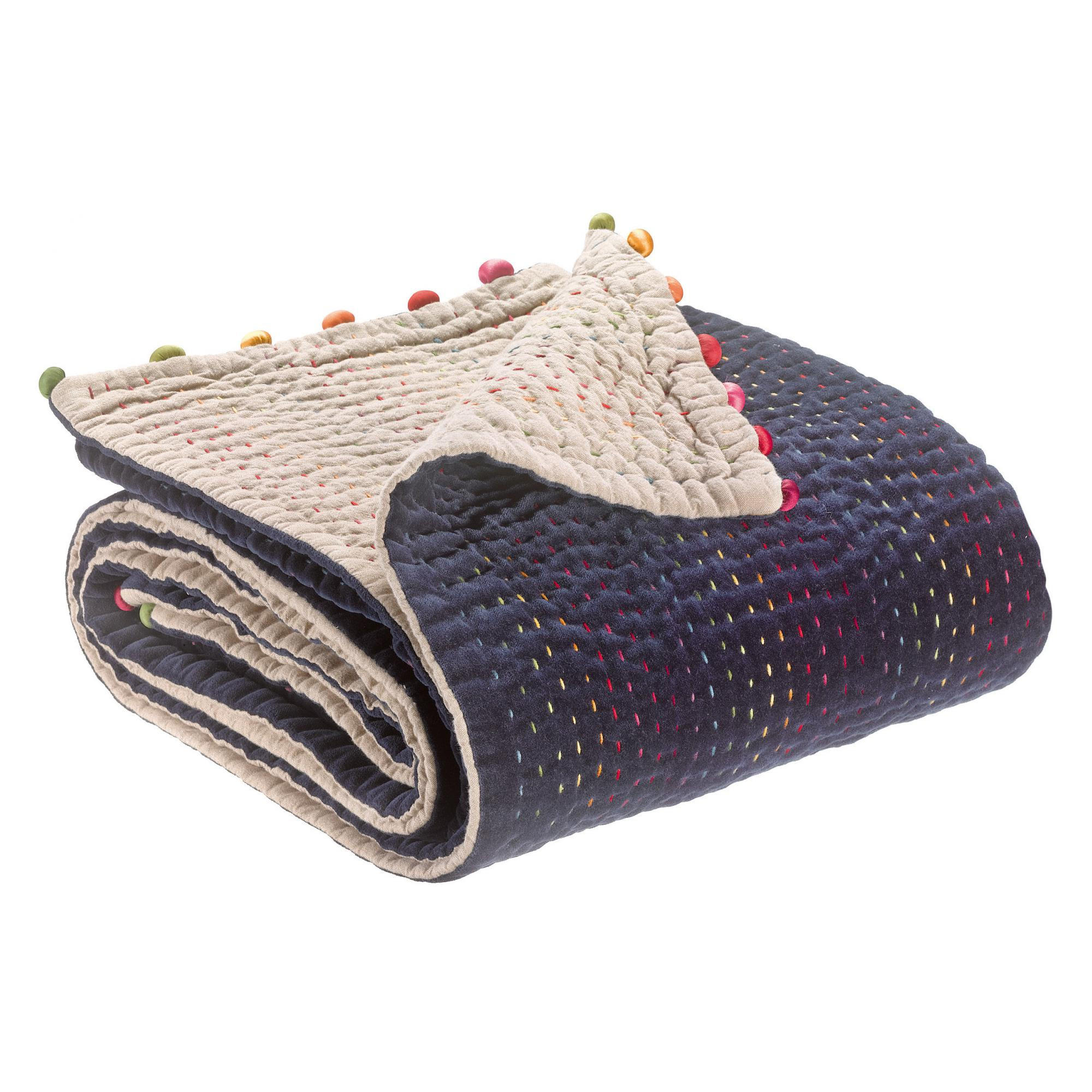 PLAID Gastounet kobalt 140 x 200 cm - Dunkelblau, Textil (140/200cm) - Vivaraise