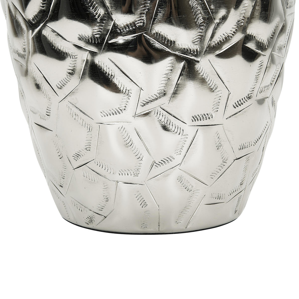 BLUMENVASE Aluminium silber Inshas - Silberfarben, Metall (33cm) - Beliani