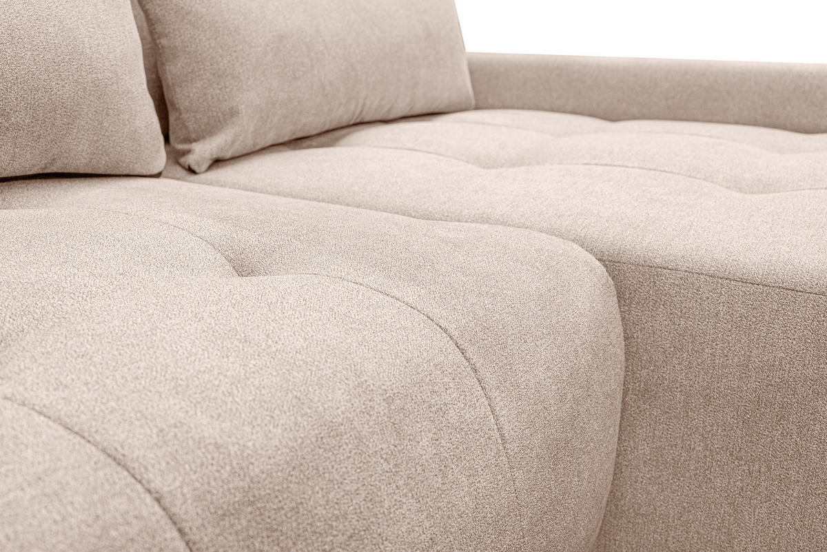 ECKSOFA Bloom mit Bettkasten und Schlaffunktion L-Form - Beige, Textil (267/185cm)
