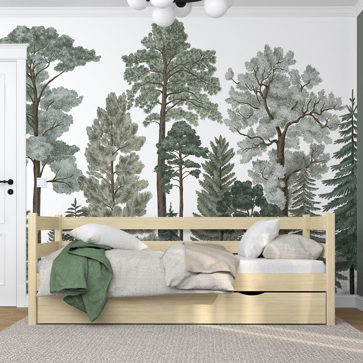 TAGESBETT mit Schublade N01 Klare Kiefer 80/200 - Braun, Naturmaterialien/Holz (80/200cm) - N-Wood