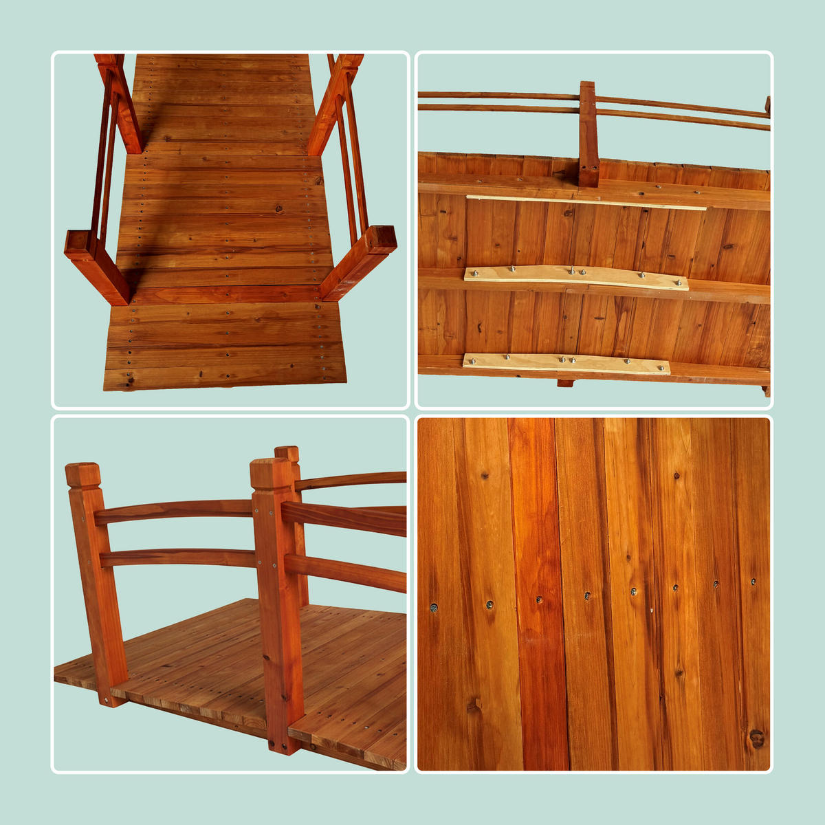 MOST-ZÁHRADY - oranžová, drevo (75/171.5/58cm) - Relaxdays