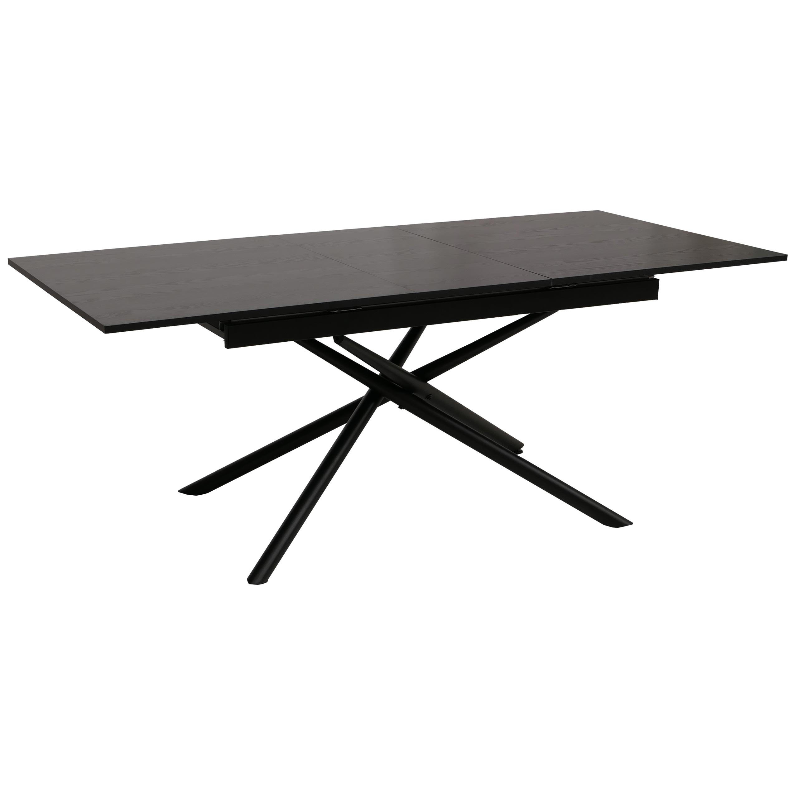 ESSZIMMERTISCH rechteck Schwarz - Schwarz, Metall (90/200/77cm) - MCW