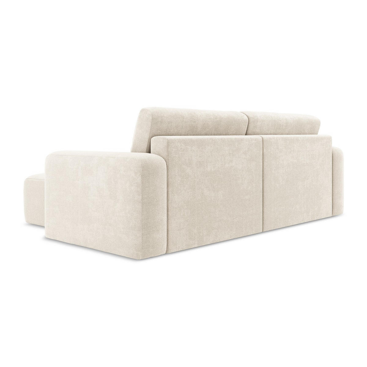 ECKSOFA mit Schlaffunktion rechts Chenille Stoff Beige - Beige/Creme, Kunststoff/Textil (244/149cm) - LaMiaSofa