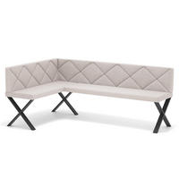 ECKBANK links VERO X Webstoff gesteppt, 128/168 cm Beige - Beige, Textil/Metall (128/168cm) - Idohome