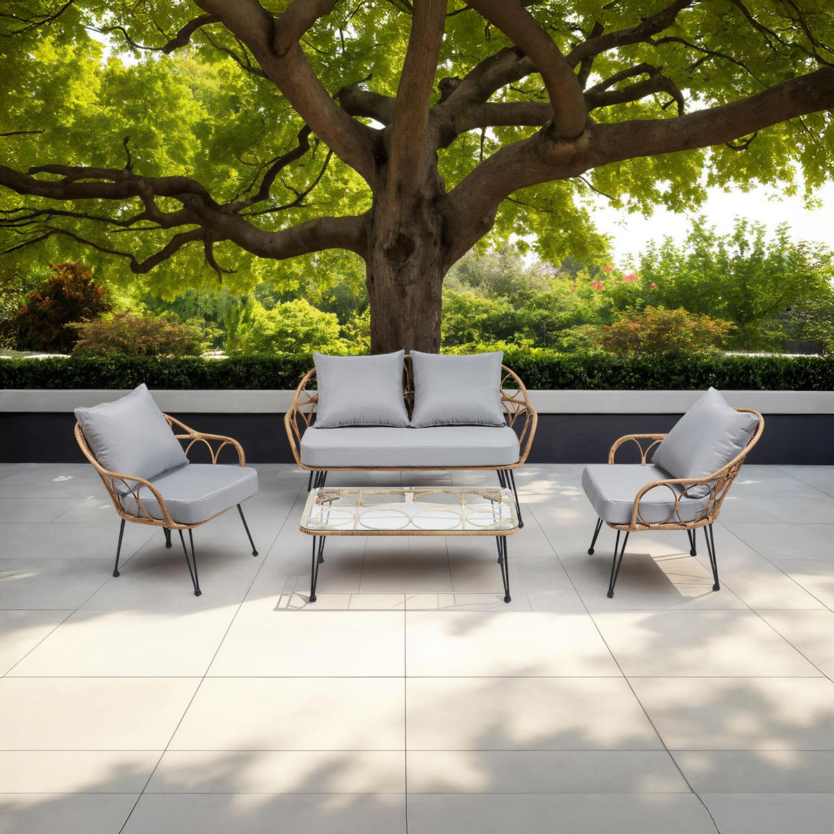 GARTENMÖBELSET CAIRO - Braun, Textil - IDIMEX