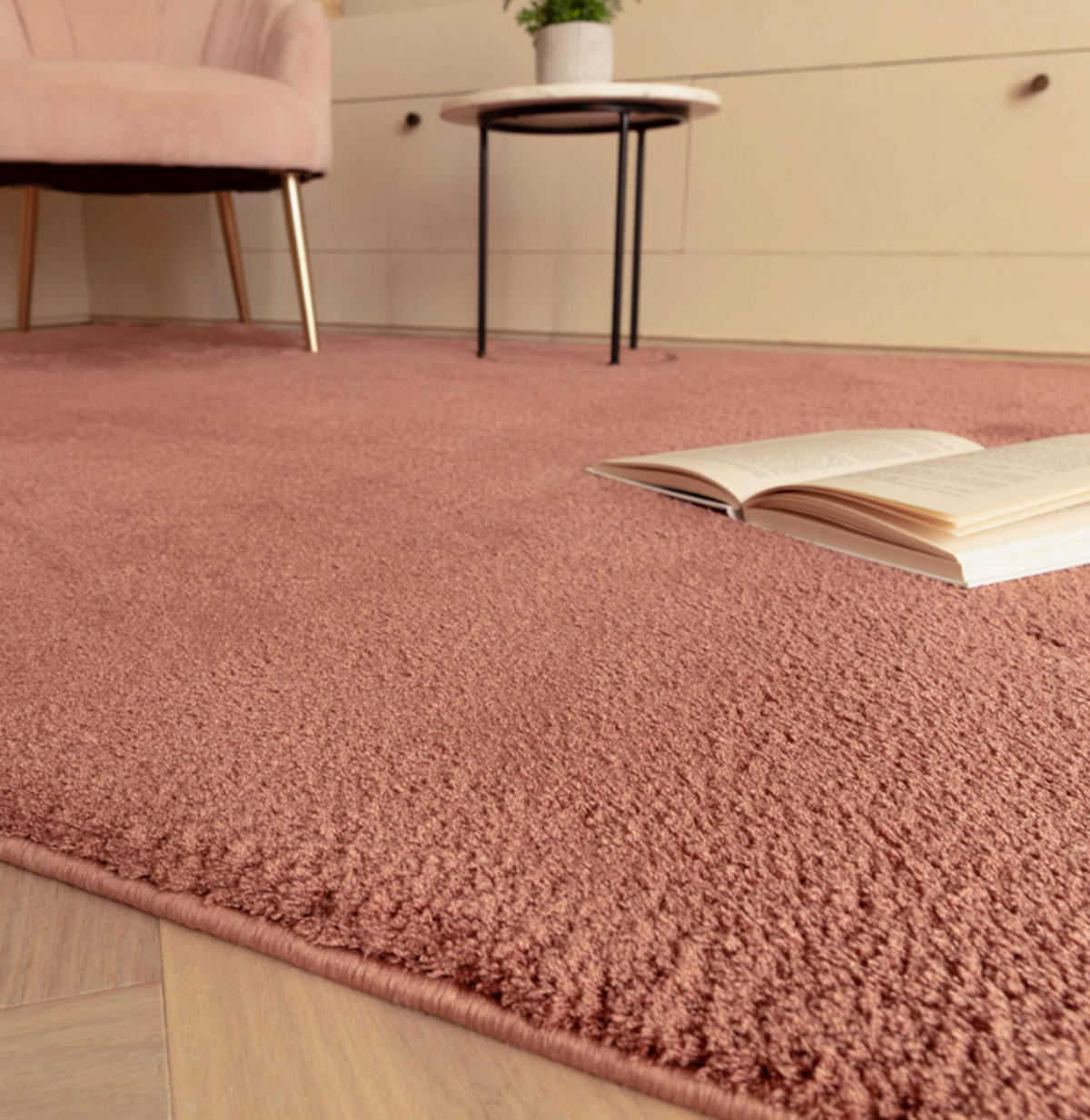 TEPPICH Wohn-/Schlafzimmer Langflor MOCO Rot 120x170 cm - Rot, Textil (120/170cm) - Novatrend