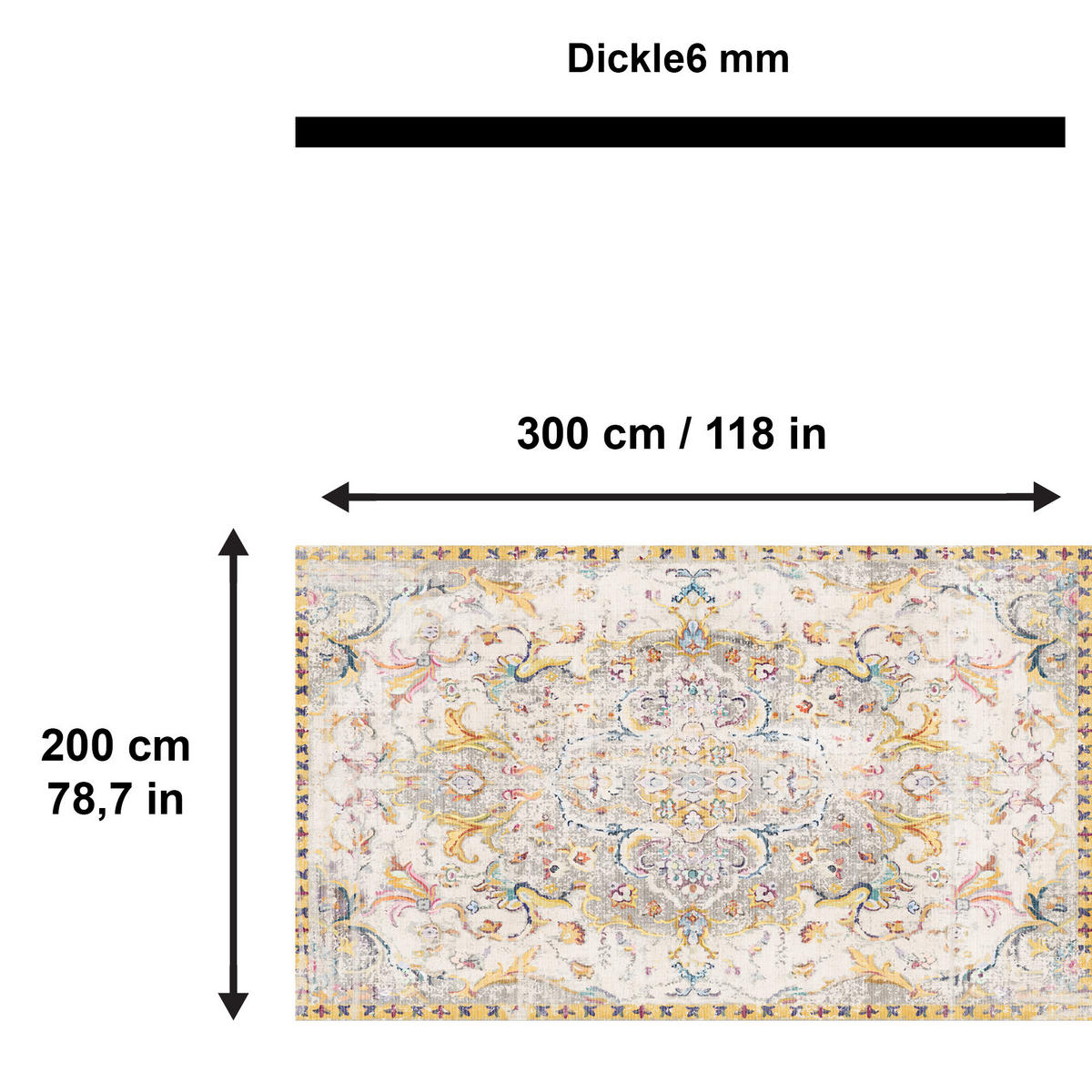 TEPPICH Renne 200/300 cm - Multicolor, Textil (200/300cm) - Bamyum