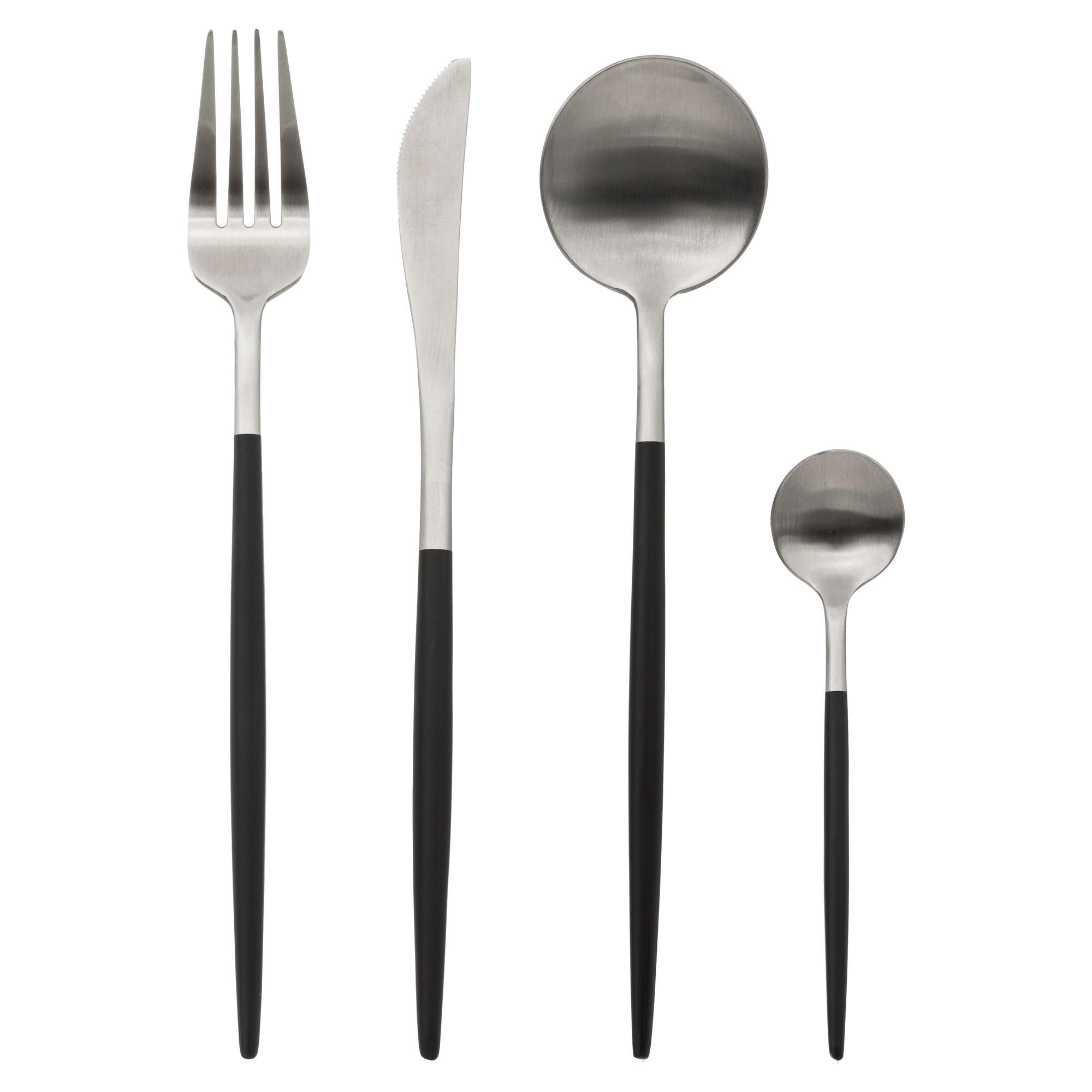 BESTECK-SET für 6 Personen Ida Schwarz 16,9/6,5/27,5 cm - Schwarz, Metall - Secret de Gourmet