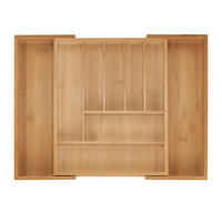 BESTECKKASTEN - Hellbraun, Holz/Kunststoff (44.5/5/33.5cm) - Relaxdays