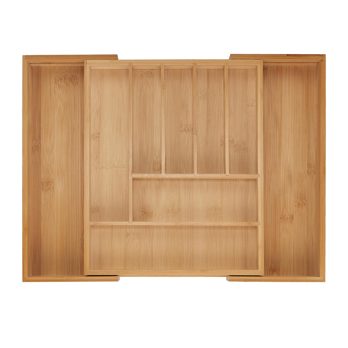BESTECKKASTEN - Hellbraun, Holz/Kunststoff (44.5/5/33.5cm) - Relaxdays