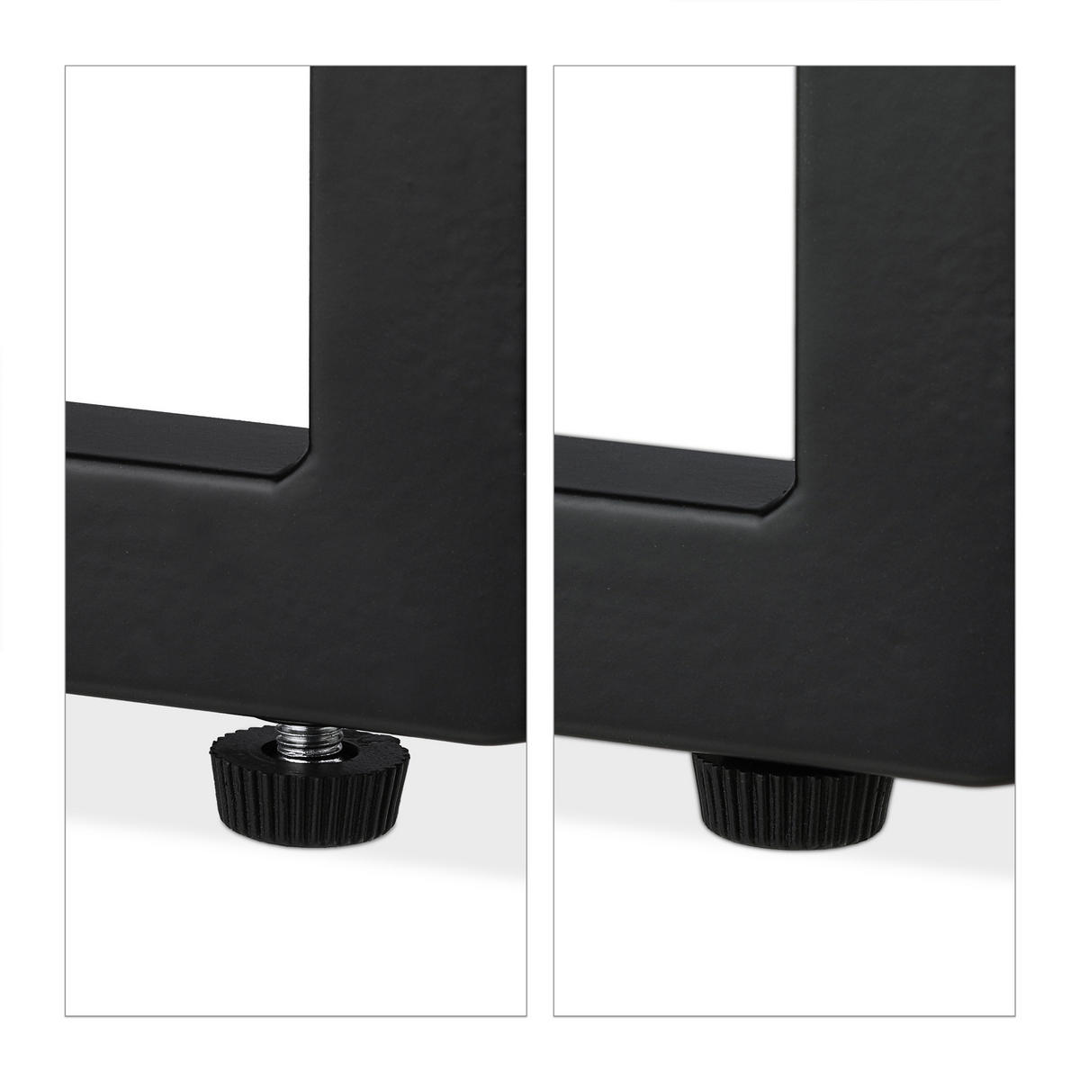 BEISTELLTISCH - Schwarz, Glas/Metall (40/40/60cm) - Relaxdays