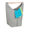 WÄSCHESAMMLER - Grau, Holz/Textil (62/68/34.5cm) - Relaxdays