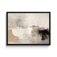ZARÁMOVANÝ PLAGÁT Abstraktné - Umenie - Sivé 80x60 cm - svetlosivá, papier (80/60cm) - MuchoWow