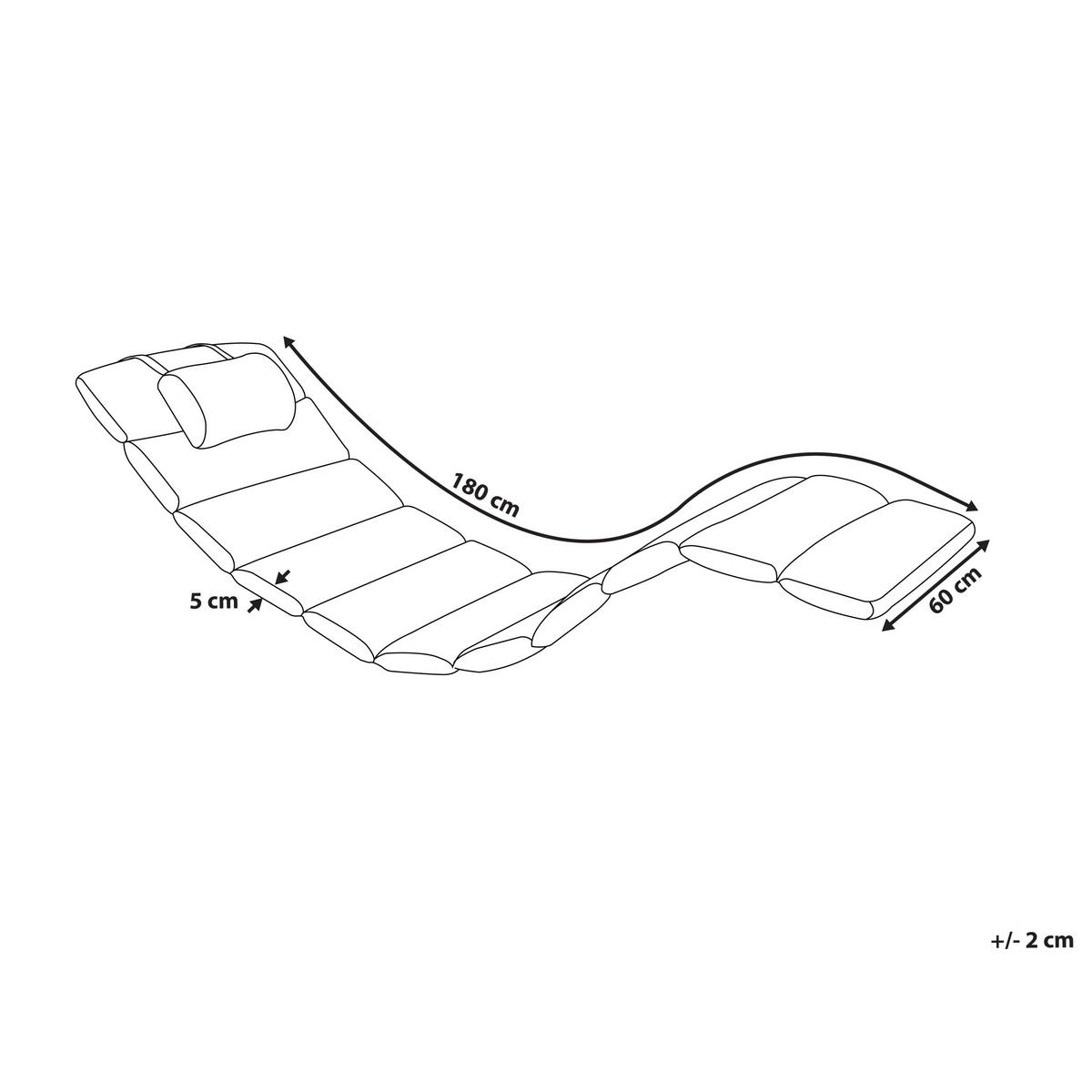 LIEGENAUFLAGE Rot 60/180 cm Brescia Premium - Rot, Textil (180/5/60cm) - Beliani