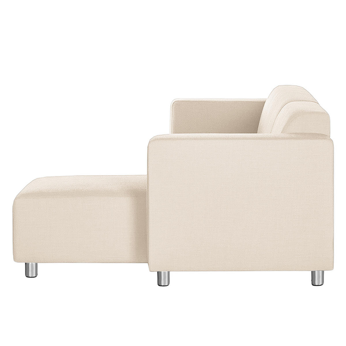 ECKSOFA mit Longchair davorstehend rechts - Webstoff, Beige - Beige, Textil (240/140cm) - home24