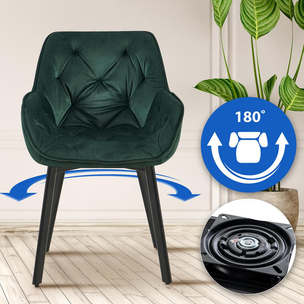 Thumbnail - CLP Armlehnenstuhl, Grün, Textil, 57x84x62 cm, Esszimmer, Stühle, Esszimmerstühle, Armlehnenstühle