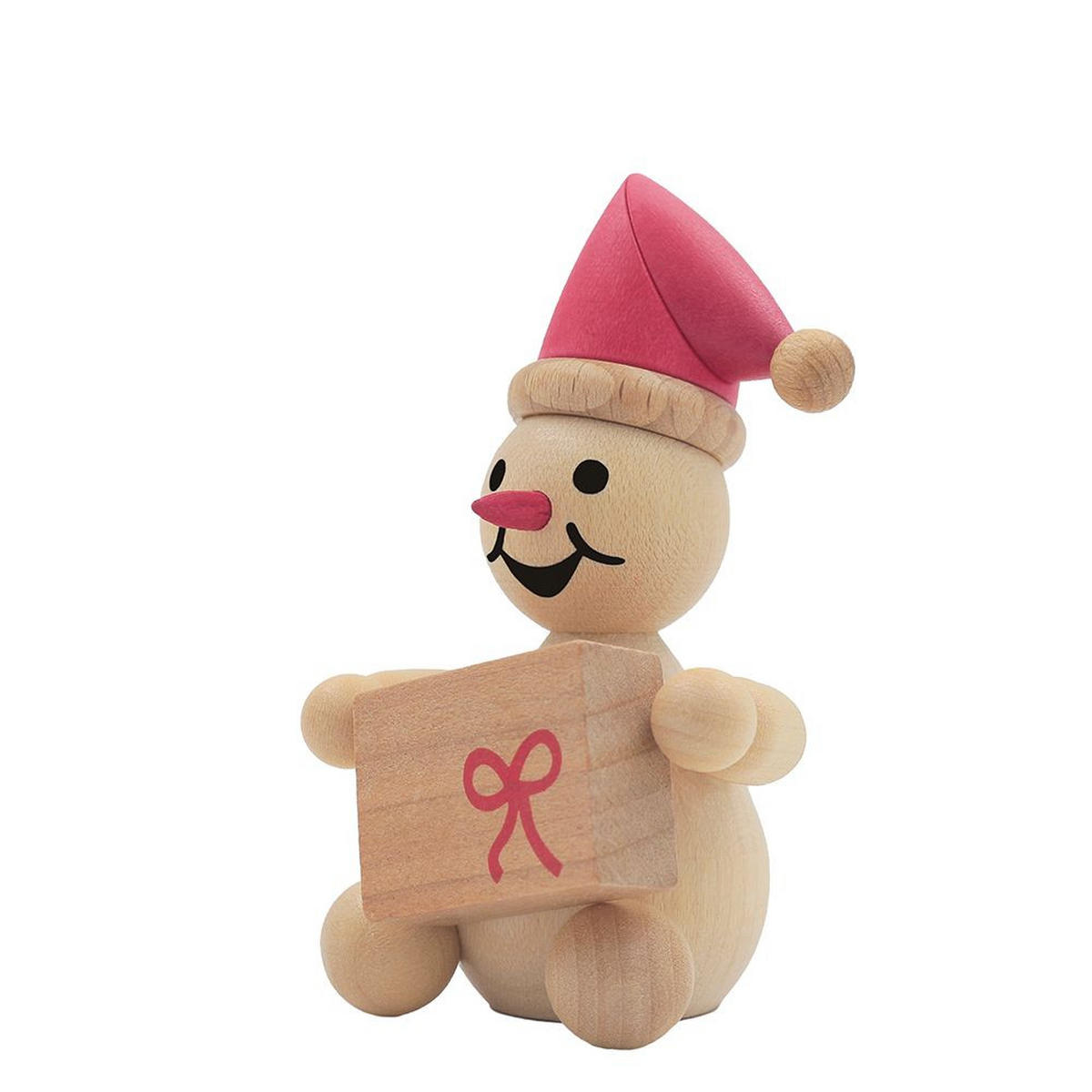 HOLZFIGUR Schneemann Junior Weihnachtswichtel sitzend 7 cm - Multicolor, Holz (4/7/0.1cm)