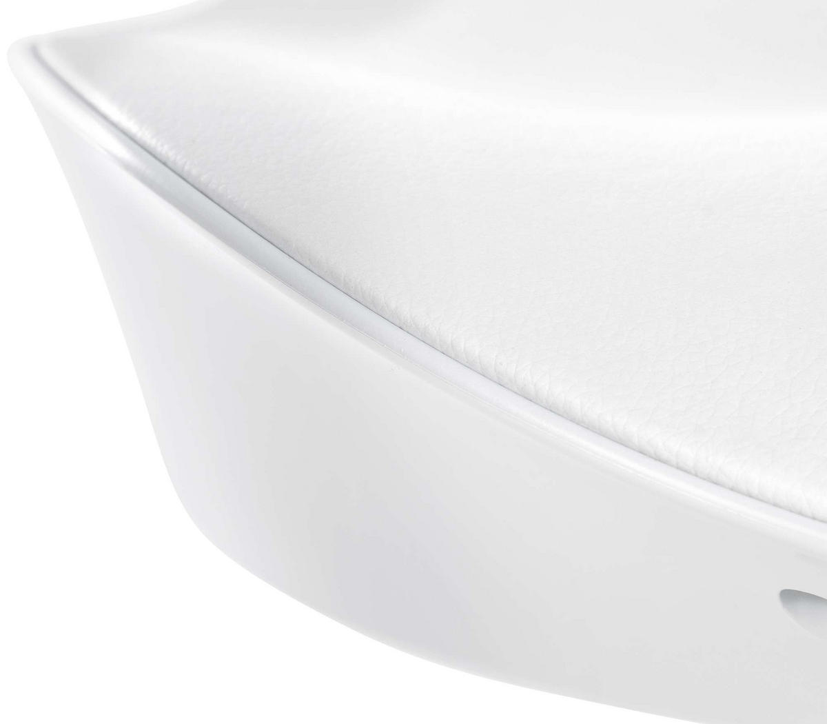 BARHOCKER Lederlook weiß - Walnussfarben/Weiß, Textil/Metall (39/66/40cm) - CLP