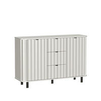 KOMMODE MODERNO 137,2/91/40,5cm mit 3 Schubladen 2 Türen Weiß - Weiß, Holzwerkstoff (137.2/91/40.5cm) - MASSENO