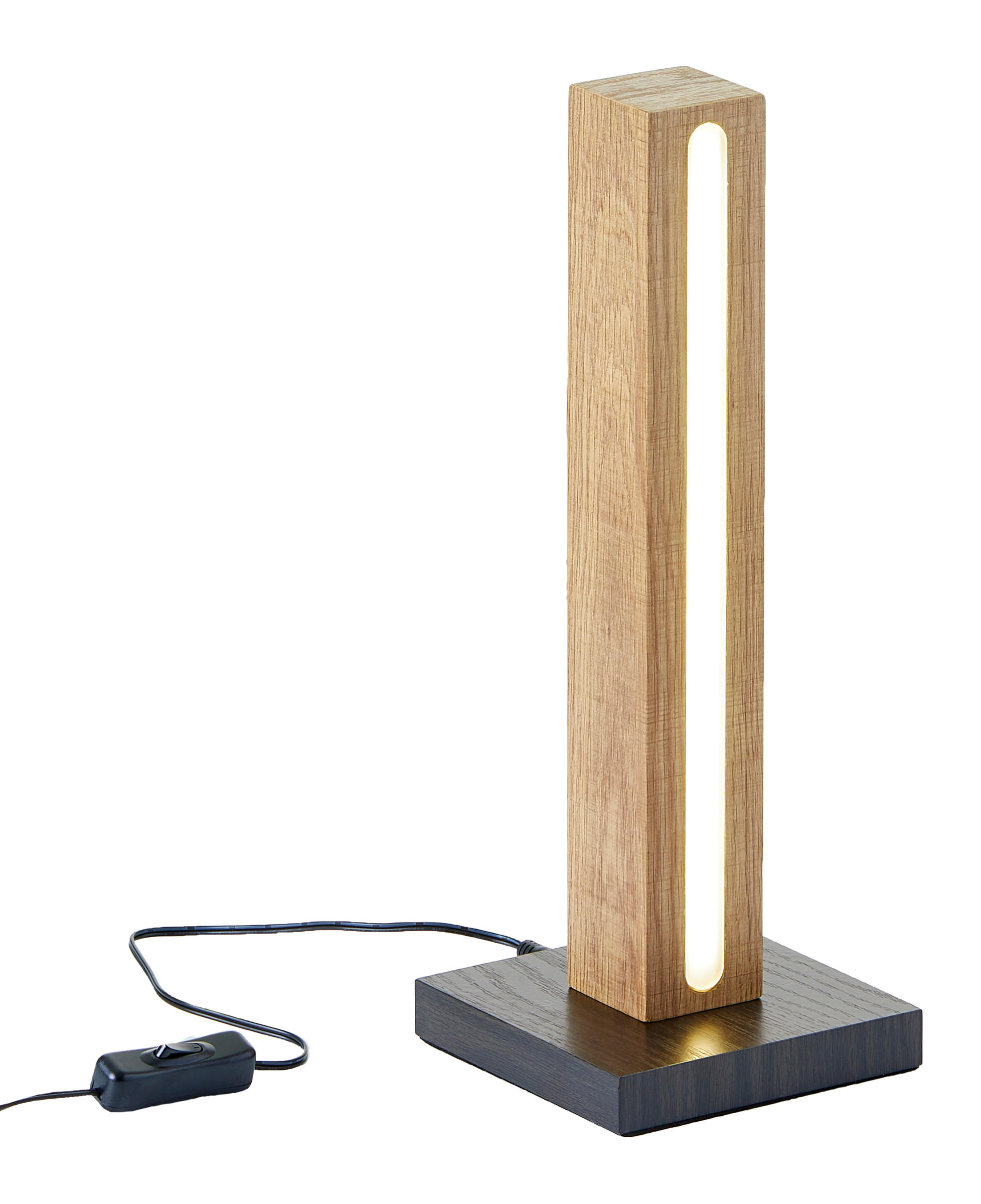 LED-HOLZ-STEHLAMPE - moderne Lichtsäule mit neutralweißem Licht und Schalter für angenehme Atmosphäre - Weiß, Holz (13/13/36cm) - Northpoint