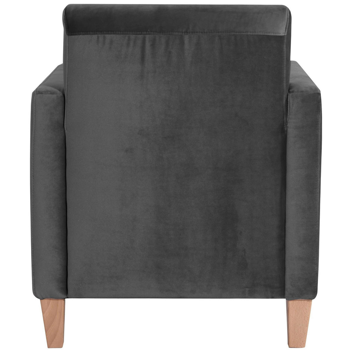 SESSEL Karol Bezug Samtvelours Buche natur / anthrazit - Anthrazit, Kunststoff (71/81/70cm) - 58aufmkessel