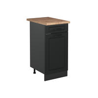 DULAP DE BAZĂ DE BUCĂTĂRIE R-Line, Casă de țară antracit/antracit, 40 cm стільниця Золотий дуб - antracit, compozit lemnos (40/81.6/60cm) - Vicco