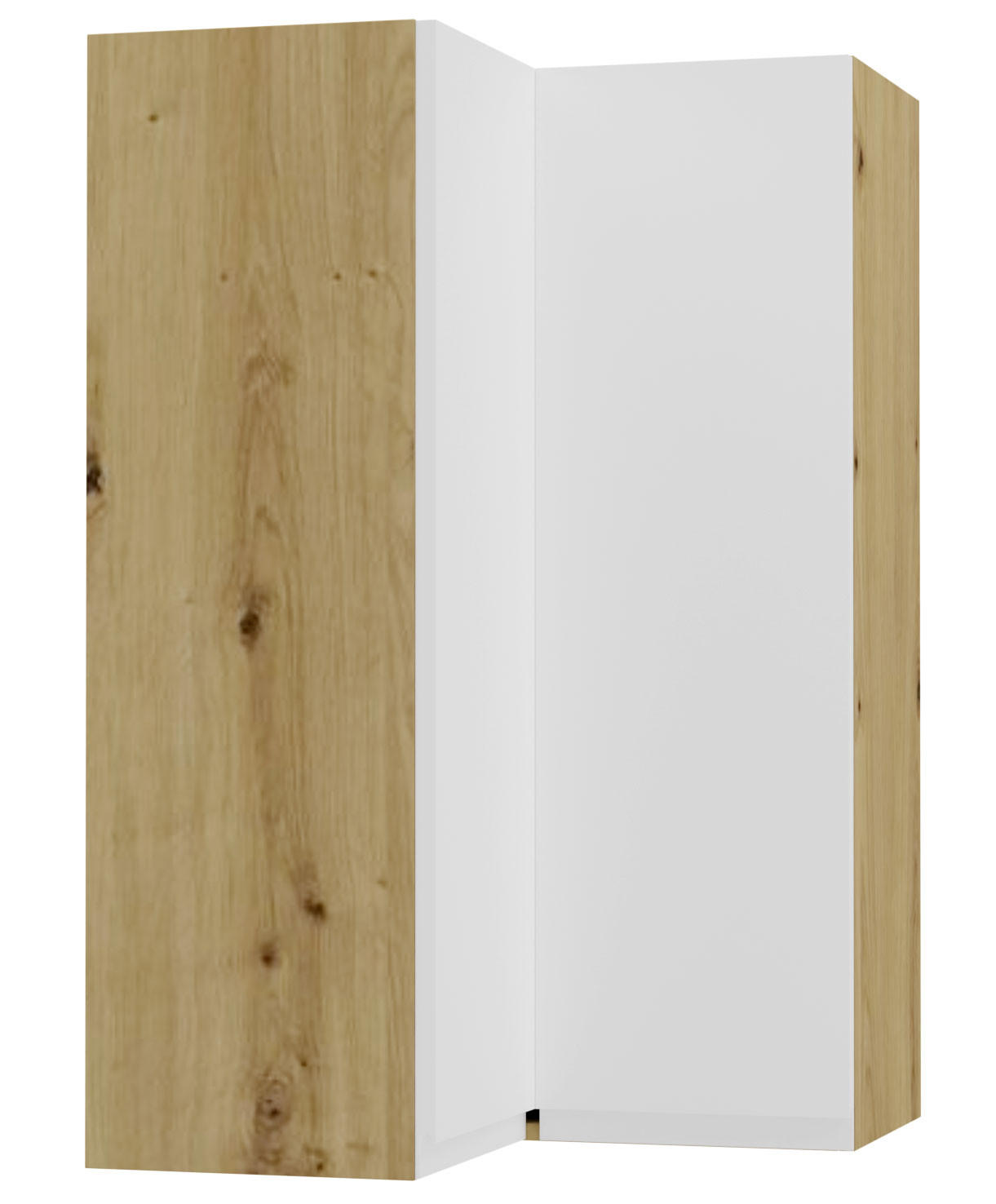 ECKHÄNGESCHRANK Avellino W14/60 Eiche Artisan / Weiß Acryl Matt 60 / 60 / 96cm - Eiche Artisan/Weiß, Holz/Holzwerkstoff (60/96/60cm) - Feldmann-Wohnen