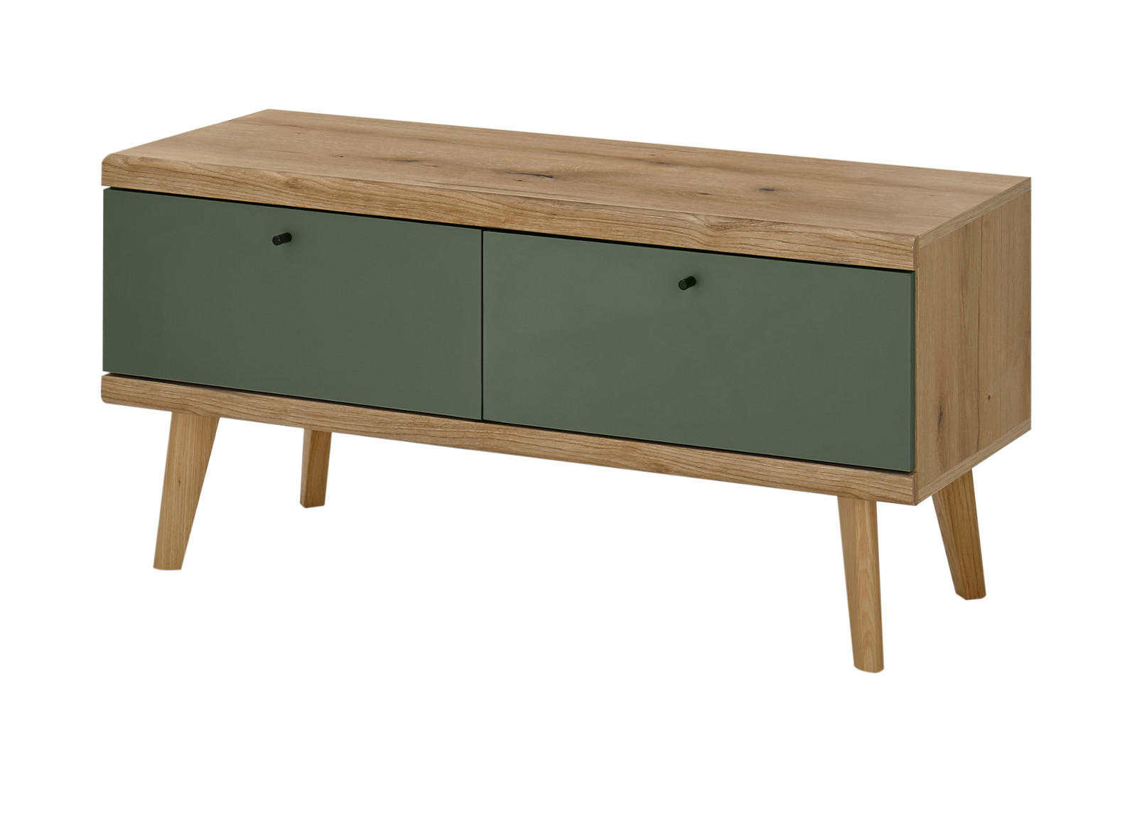 TV-LOWBOARD Salbei, Eiche Evoke, skandinavisch 107 cm, TV Unterschrank mit Stauraum - Dunkelgrün/Eichefarben, Holz/Holzwerkstoff (107/50/40cm) - Furn.Design