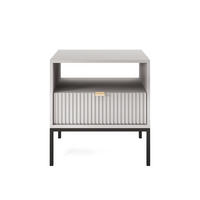 NACHTSCHRANK Vellore Grau mit Metallbeinen 54 cm - Goldfarben/Schwarz, Holzwerkstoff/Metall (54/56/39cm) - Selsey