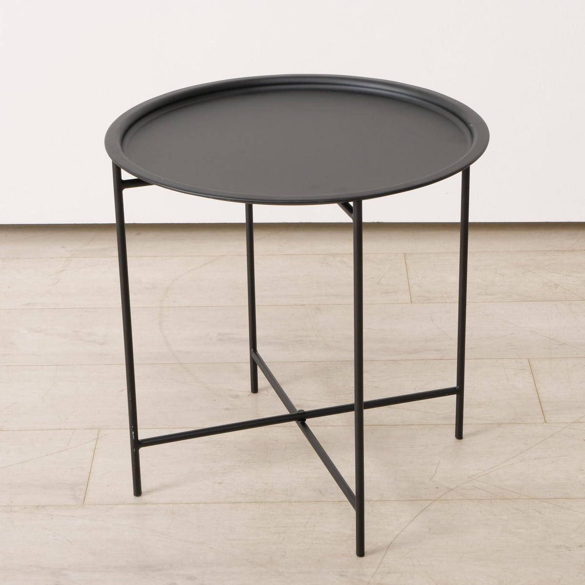BEISTELLTISCH Rocko Ø 46 cm - Schwarz, Metall (46/46/46cm) - Boltze Home