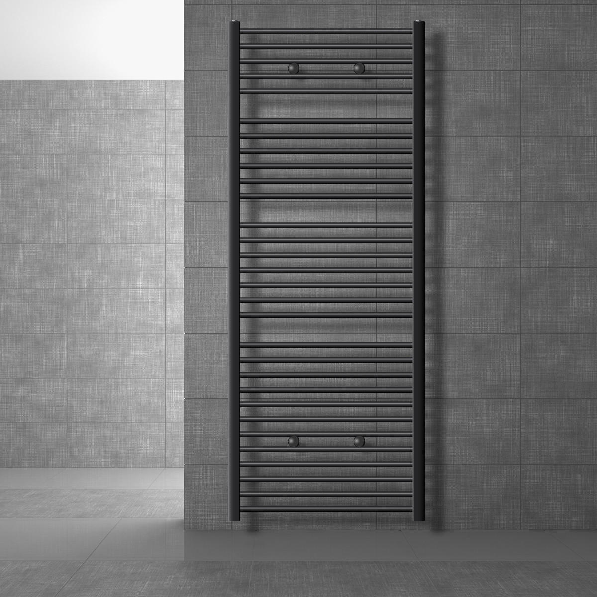 BADHEIZKÖRPER Sahara 750x1800 mm Anthrazit gerade mit Seitenanschluss - Anthrazit, Metall (75/180/5cm) - LuxeBath