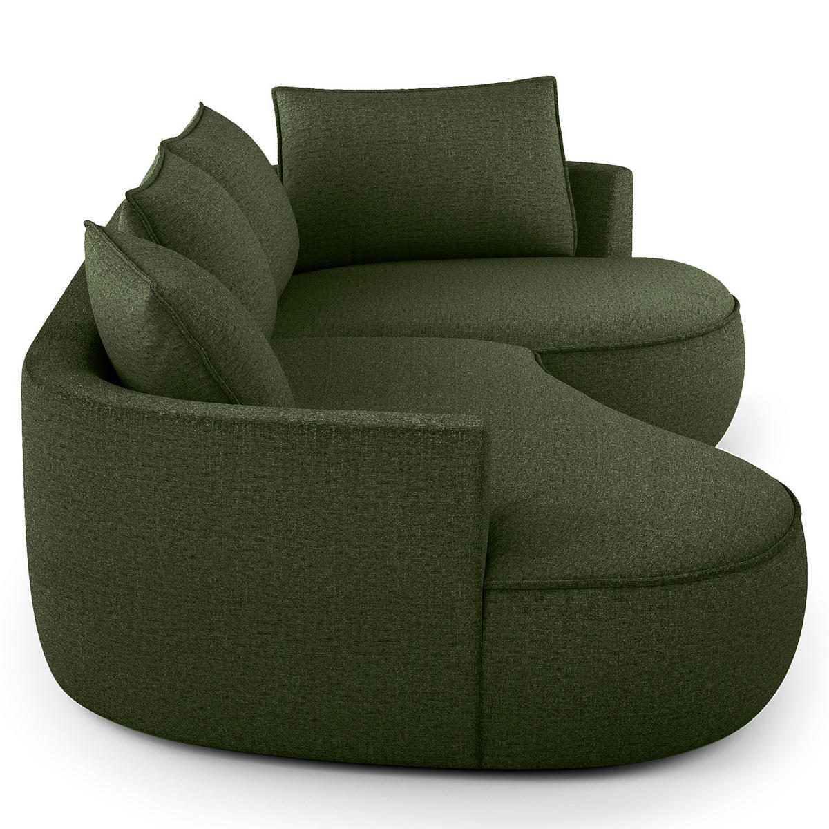 BIGSOFA - Schwarz/Grün, Kunststoff/Textil (322/82/154cm) - home24