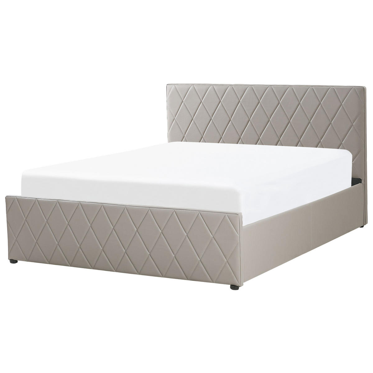 BETT mit Stauraum 180/200 cm Grau Rochefort - Taupe, Kunststoff (180/200cm) - Beliani