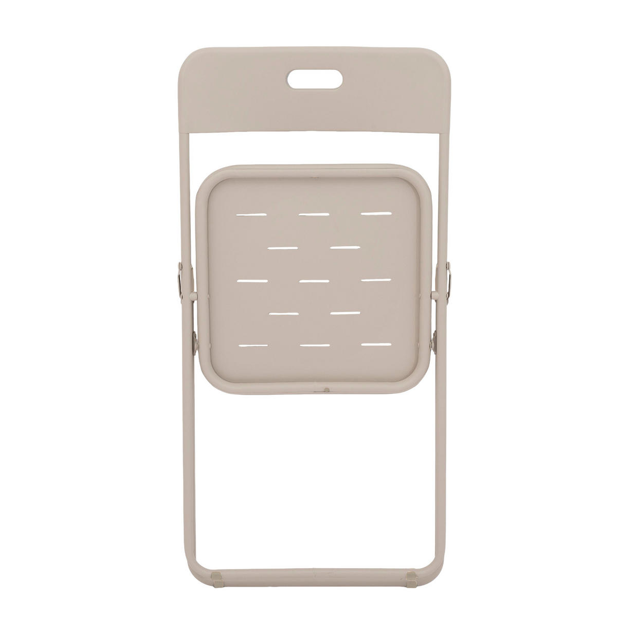 GARTENSET aus Stahl Tisch 60x60x73 cm, Stühle 45x43x76 cm Beige klappbar, pflegeleicht für 2 Personen - Beige, Metall - Modfu