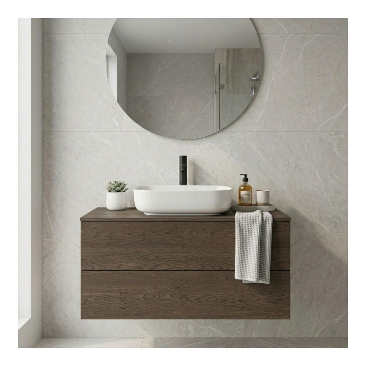 WASCHTISCHUNTERSCHRANK Color 2S 80 Baltic Storm - Walnussfarben, Holzwerkstoff (80/50/45cm) - mzm24