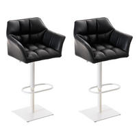 BARHOCKER Damaso 2er Set 88x64x45 cm schwarz - Schwarz, Leder (64/88/45cm) - furnicato