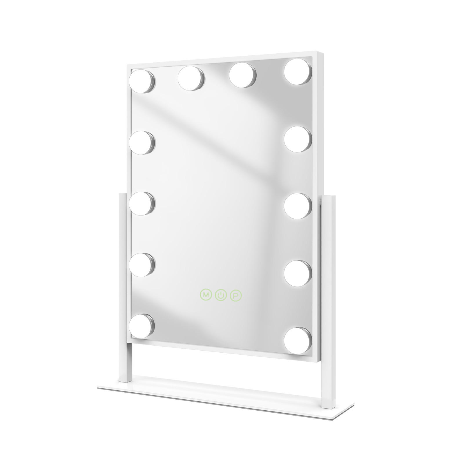 KOSMETIKSPIEGEL Rechteckiger mit Beleuchtung, Weiß, 41/30 cm - Weiß, Glas (31/8.5/40cm) - EMKE