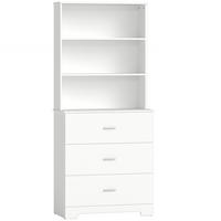 BÜCHERSCHRANK Spanplatte Weiß - Weiß, Holzwerkstoff (39.5/180/79cm) - HOMCOM