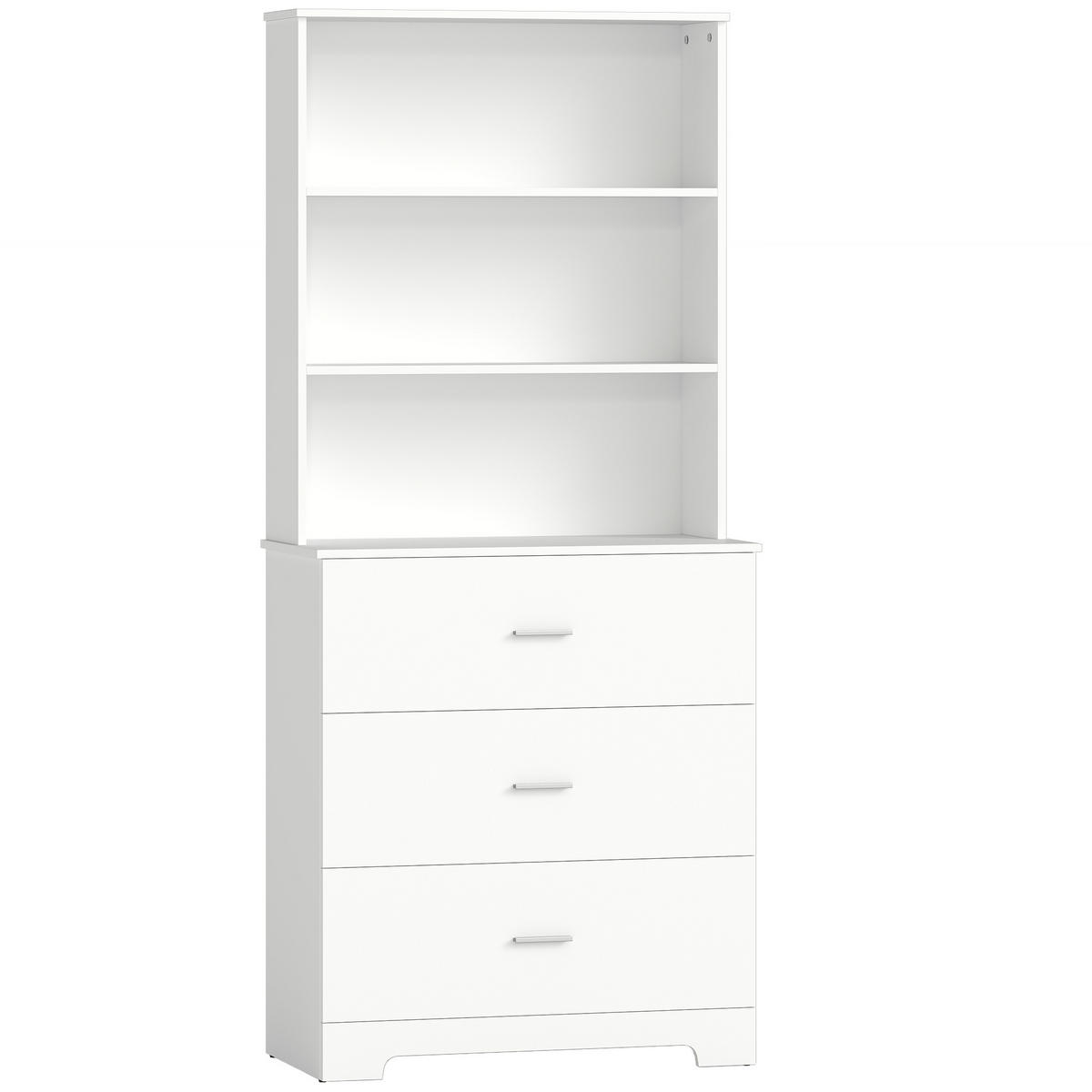 BÜCHERSCHRANK Spanplatte Weiß - Weiß, Holzwerkstoff (39.5/180/79cm) - HOMCOM