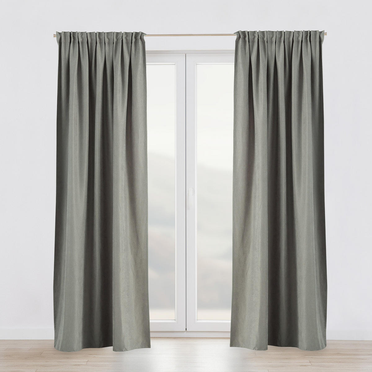 FERTIGVORHANG mit Schlaufenband grau 140 x 280 cm - Grau, Textil (140/280/1cm) - Dekoria