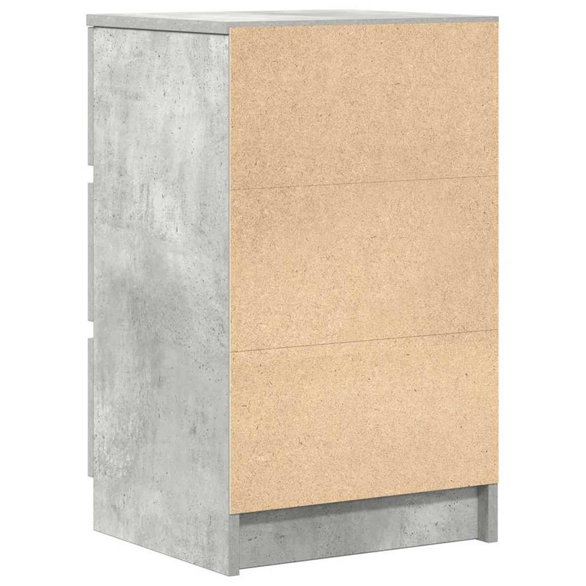 NACHTTISCH Mit 3 Schubladen Betongrau 39/35/65 Cm - Grau, Holzwerkstoff (35/65/39cm) - vidaXL
