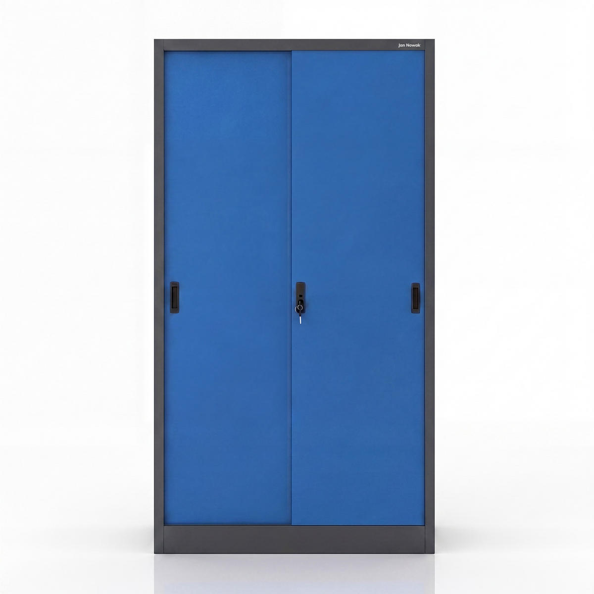 SCHIEBETÜRENSCHRANK KUBA 185x90x40 cm - Blau/Anthrazit, Metall (90/185/40cm) - Jan Nowak