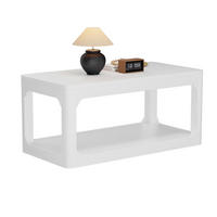 COUCHTISCH in Weiß mit 2 Ablagefächern und 3 cm starker Tischplatte für Wohn- und Schlafzimmer, B100/T50/H44,5 cm - Weiß, Holzwerkstoff (50/100/44.5cm) - STILVORA