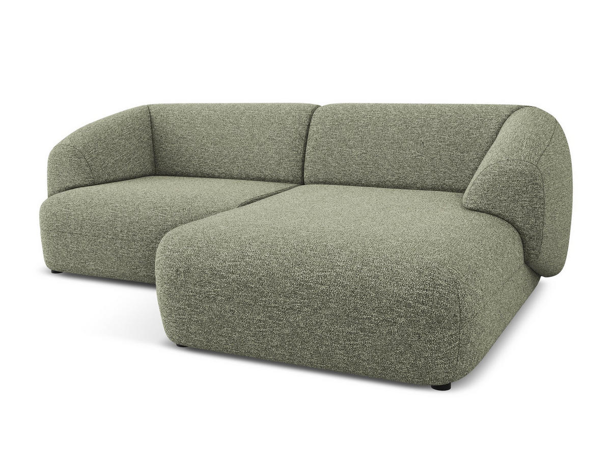 ECKSOFA rechts Strukturstoff Stoff Grün - Beige/Schwarz, Kunststoff/Textil (230/98cm) - Makamii