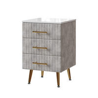 NACHTTISCH Velia Grau 41 x 62 cm mit 3 Schubladen - Grau, Holzwerkstoff (41/62/40.5cm) - Vicco