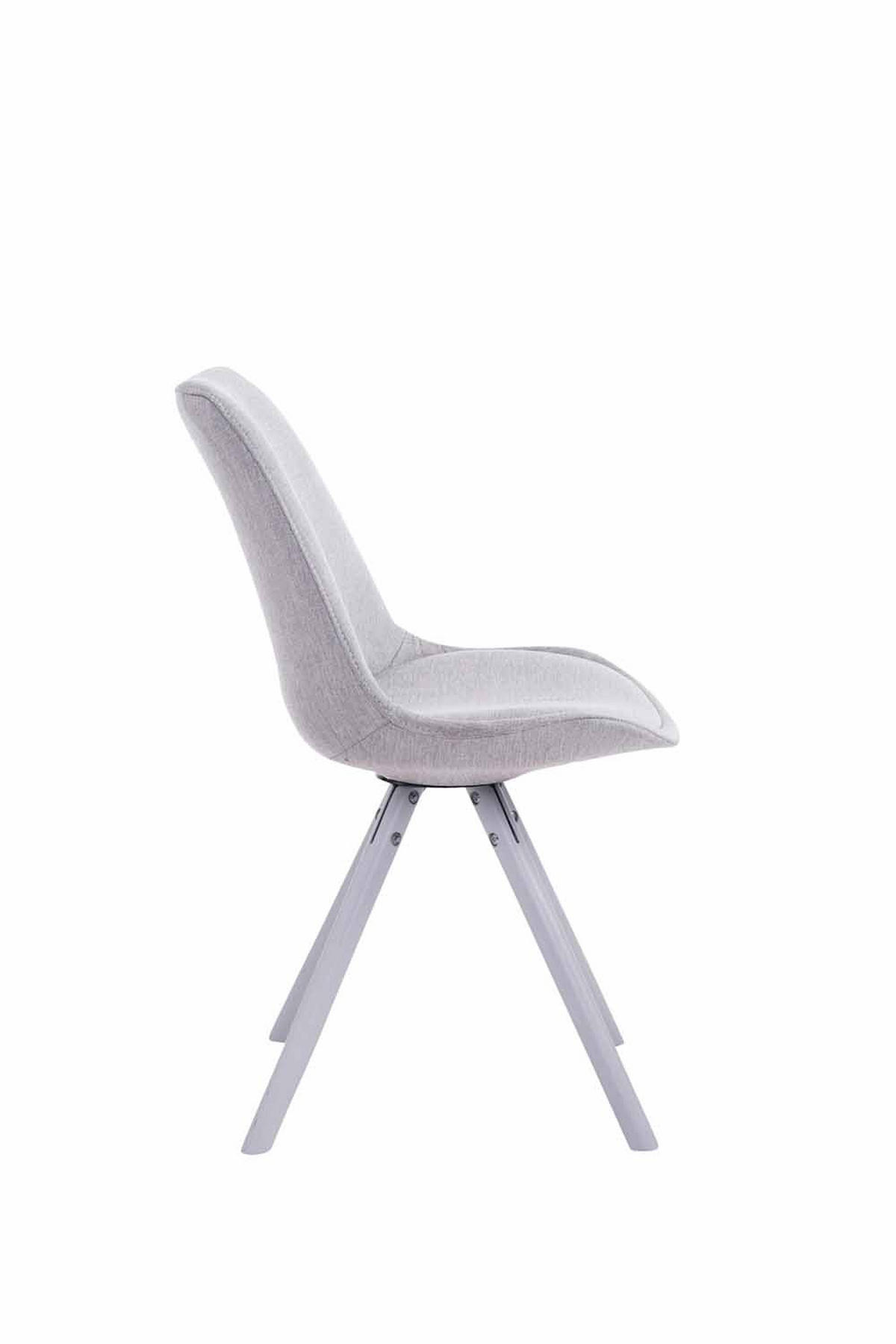 STUHL Stoff grau - Weiß/Grau, Holz/Textil (48/84/56cm) - CLP